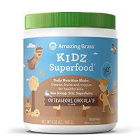 Amazing Grass Kidz Superfood: Organic Greens, Fruits, Veggies & Probiotics for Healthy Kids, Outrageous Chocolate, 30 Servings