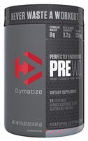 Dymatize PreW.O., Pre Workout Powder with Caffeine, Maximize Energy, Strength & Endurance, Amplify Intensity of Workouts, Handspun Cotton Candy, 400g