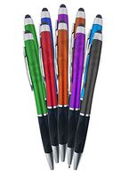 SyPen 2-1Twist Action Stylish Metallic Capacitive Stylus with Comfort Grip Ball Point Black Ink Pen for Touchscreen Devices, iPhone, Ipad, Android Tablets (12-Pack)