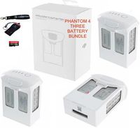 DJI Phantom 4 Battery Bundle, includes 3 DJI Original CP.PT.000342 Phantom 4 Batteries, Transcend 32gb MicroSD Memory Card, Camrise Lanyard and Camrise USB Reader