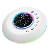 White Noise Machine Baby for Sleeping with Night Light/Starry Ambient Light, USB Portable Sound Machine for Kids, 28 Non-Looping HiFi Nature Sounds/Fan Baby Lullaby Sound Machine, Timer & Memory