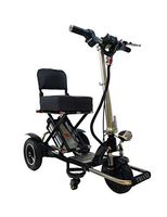 TRIAXE SPORT Foldable Electric Mobility Scooter + Cane & Cup Holder (Black)
