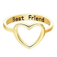 Meolin Hollow Heart-shaped Rings Best Friend Finger Ring For Women,Zinc Alloy,Size7