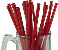 Made in USA Pack of 250 Jumbo Red (10" X 0.28") Individually Wrapped Plastic Smoothie Drinking Straws (FDA-approved, Non-toxic, BPA-free)