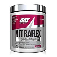 GAT Sport, NITRAFLEX Testosterone Boosting Powder, Increases Blood Flow, Boosts Strength and Energy, Improves Exercise Performance, Creatine-Free (Fruit Punch, 30 Servings)