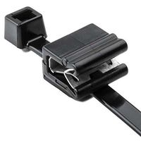 HellermannTyton 156-00589 Cable Tie and Edge Clip, 50lb, 8.0" Long, EC5A, Panel Thickness .04"-.12", PA66UV, Black, 100/bag