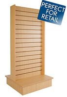 Econoco Maple Merchandiser for Shelves and Baskets - 2-Way Slatwall Merchandiser, For Heavy Duty Shelves, 25.5" x 24" x 54", Slatwall Panel, Clothing Slatwall, Maple