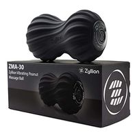 Zyllion Vibrating Peanut Massage Ball - Rechargeable Muscle Roller for Trigger Point Therapy, Deep Tissue Massage, Myofascial Release and Sports Recovery (Black)
