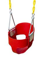 Squirrel Products High Back Full Bucket Toddler Swing Seat with Plastic Coated Chains - Swing Set - Red