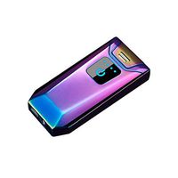 sakd Lighter Electric Arc Lighter USB Rechargeable Smoke Lighter Fingerprint Sensor Touch Flameless Windproof Gifts for Valentine's Father's Day (Purple 2)