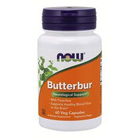 NOW Supplements, Butterbur with Feverfew, 60 Veg Capsules
