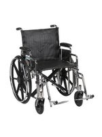 Drive Medical Sentra Extra Heavy Duty Wheelchair with Various Arm Styles and Front Rigging Options, Black Upholstery and Chrome Frame, Bariatric, 20 Inch