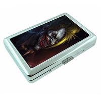Evil Clown Horror Scary S12 Silver Cigarette Case Metal Wallet Id Holder 4" X 2.75" RFID Protection