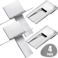 Stainless Steel Foldable Cigar Holder Cigarette Display Shelf Cigar Stand Rack for Cigarette Supplies, Silver (4 Pieces)
