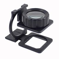 Foldable Magnifying Glass with Scale, All Metal 30X Jewellery Magnifier Lens for Small Prints Coins and Stamp Collectors LIXFDJ Vision Assisted Magnification