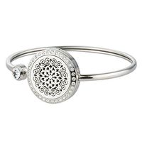 GelConnie Women Essential Oil Diffuser Bracelets Celtic Aromatherapy Bracelet Scent Locket Fragrance Jewelry Stainless Steel Bangle BDFL268-1