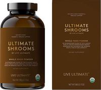 Live Ultimate Shrooms USDA Certified Whole Food Immune System Support Powder - 8 Organic Mushrooms Including Chaga, Cordyceps, and Reishi Mushroom Extract Powder - Natural Energy and Detox Supplement