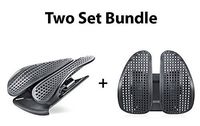 2 Set Bundle Back-Pal Lumbar Back Support, Spine Alignment, Back Pain Reliever, Posture Corrector, Height-Adjustable, Elastic System with Steel Reinforcement for Car, Home and Office Use (Black)
