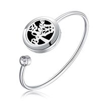 Mesinya Men Women Girl Boy's Gift 316L Stainless Steel Adjustable Aromatherapy Essential Oil Diffuser Bracelet Locket Bangle (Believe 1'')