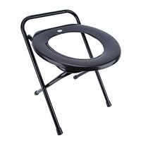 Folding Commode, Adult Folding Toilet Iron Pipe Chair Portable Toilet Chair Folding Lightweight Commode