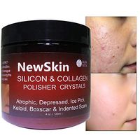 Acne Scars SILICON & COLLAGEN POLISHING CRYSTALS Erase Indented Atrophic Rolling Skin Scars Results From First Use. 4 oz. ALKAVITA