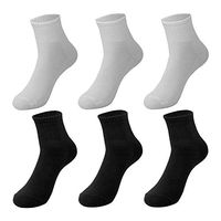 Bluecell 6 Pairs Man White and Black one Size Travel Portable Disposable Replacing Stretchy Socks for Sport Business Travel, Medium