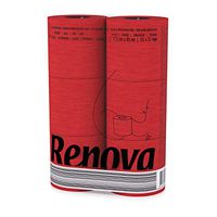 Renova Colored Toilet Paper 6 Rolls 3-Ply Red