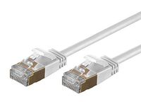 Monoprice SlimRun Cat6A Ethernet Patch Cable - Network Internet Cord - RJ45, Stranded, STP, Pure Bare Copper Wire, 36AWG, 3ft, White