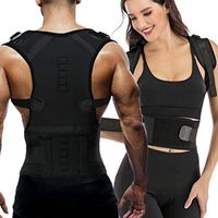 Magnet Back Brace Posture Corrector- Fully Adjustable Support Belt Improves Posture and Provides Lumbar Back Brace, Relieves Pain Upper and Lower Back for Men and Women (Black (Upgrade), Large)
