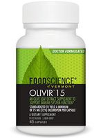 FoodScience of Vermont- Olivir 15, Immune Support Supplement, 500 MG Capsules, 45 CT