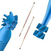 Q Grips Earwax Remover Tools Kit, Mexitop Ear Wax Cleaner for Ear Wax Removal, Soft and Flexible Ear Cleaner for Humans/Pet, Blue