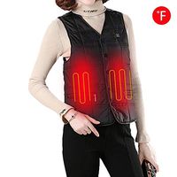 cherrysong Men's Lightweight Heated Vest, Electric Heated Vest, Insulated Heated Vest, Washable Serrated Body Warmer Gilet, USB Electric Warm Vest Outdoor Hiking Camping, Unisex