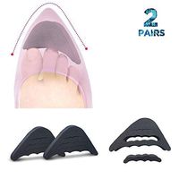 VIEEL 2 Pairs Soft Sponge Big Toe Plug Foot Brace Pads Adjustable Shoe Filler Unisex Shoe Inserts for Men & Women, Pumps, Flats, Sneakers (Black)