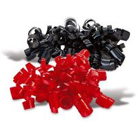 Red and Black Christmas Curly Bows - Set of 6