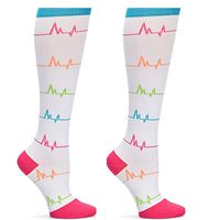 Nurse Mates 2 Pair Per Pack Compression Trouser Sock (EKG WHITE)