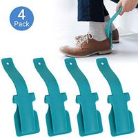 Lazy Shoe Helper Portable Sock Slider, 4PCS Blue Handled Shoe Horn, Shoe Lifting Helper Easy on Easy Off,One Size Fits for All Shoe.