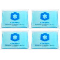 ICEWRAPS Reusable Hot or Cold Packs for Injuries, Pain Relief Gel Ice Packs, Migraines, Microwavable Warm Compress 5"x7"- 4 Pack