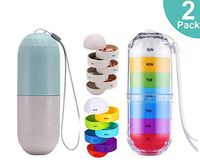 Waterproof Weekly Pill Organizer 2 Pack, YEEHO BPA Free Travel Camping Hiking 7 Day Supplement Box Case with Unique Moisture Proof and Portable Design to Hold Vitamins, Fish Oil and Medication