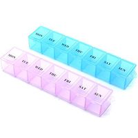 Vonty 2pcs Weekly Pill Organizer 7 Day Travel Portable Pill Box Case for Pills Vitamin Fish Oil Supplements