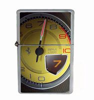 Ferrari Speedometer Flip Top Oil Lighter R1 Smoking Cigarette Silver Case Included