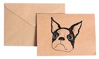Boston Terrier Kraft Stationery Note Card Set