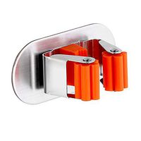 Mop and Broom Holder, Broom Rack Stainless Steel with Self Adhesive Wall Mounted Mop Organizer Storage Clip Multi-Used for Garage Kitchen and Bathroom