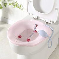 Sitz Baths for Hemorrhoids Fits Most Standard and Elongated Toilets Bedside Commodes BPA Free,Pink