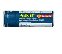 Advil Coated Tablets Pain Reliever and Fever Reducer, Ibuprofen 200mg, 10 Count Vial, Fast Pain Relief, Pocket Pack