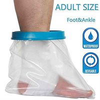 Adult Foot Ankle 100% Waterproof Cast Surgery Protector PICC Line Shower Cover Keep Injury Wound Bandage Dry Bath Swim Seal Watertight Resistant Reuseable 13''