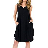 Liraly Women Sleeveless Dress Casual Midi Summer Sundress Tank Dress Black