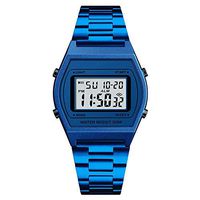 Sports Outdoor Mountaineering Electronic Watch,Digital Watch,with Alarm Date and Time Outdoor Running Swimming Black Military Large Display Luminous Sport Digital Wrist Watch (Color : Blue)