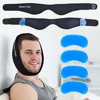 Face Ice Pack for Jaw, Head, and Chin –Hot and Cold Gel Pack for Wisdom Teeth and TMD TMJ Pain Relief, Oral Pain, Facial Surgery, Dental Implants—Adjustable Stretch Wrap Include Four Soft Gel Packs