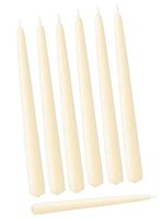 D'light Online Elegant Bulk Taper Candles 15" Inches Tall Premium Quality Candles, Hand-Dipped, Dripless, Smokeless and Unwrapped Bulk Pack for Events - Set of 12 (Ivory)