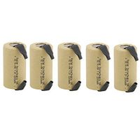 Kastar 5 Packs Sub C 2200mAh NiCd Flat Top Rechargeable Battery (with Tabs)